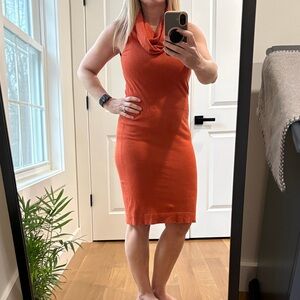 Outback Red Cowl Neck Orange Midi Dress